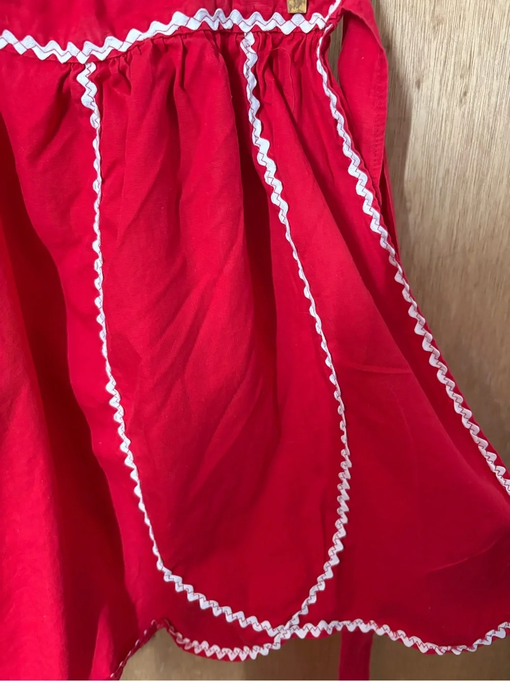 Red Kitchen Apron with White Trim